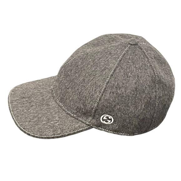 GUCCI Double G Baseball Cap M Wool Preppy Sherry Line Women's - Picture 1 of 6